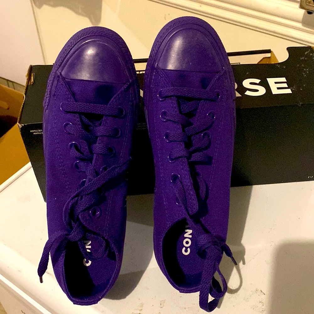 Brand new Converse sneakers - purple. Show team pride or pair with jeans
